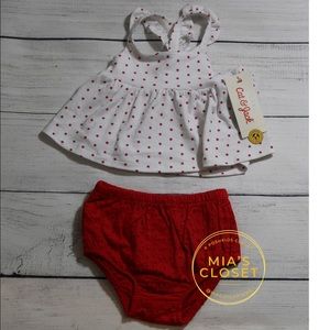 NWT Cat & Jack Red and White 2Pc Set
